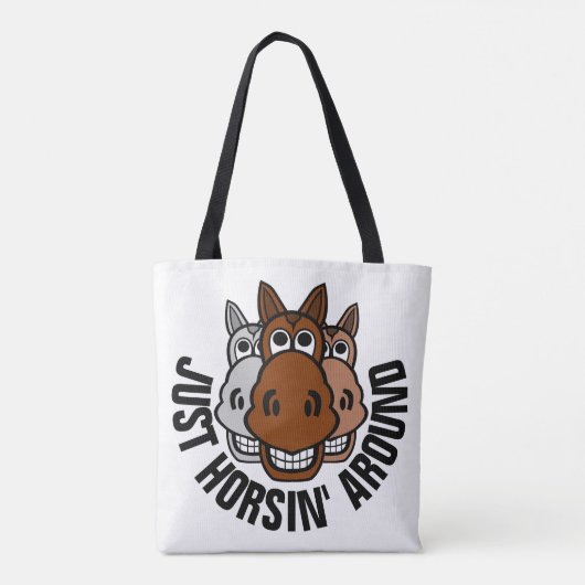 Gewoon Horsin, rond, paard Tote Bag (Achterkant)