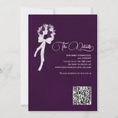 Gewoon houden van Paarse Rozen QR Code Boho Bloeme Kaart (Achterkant)