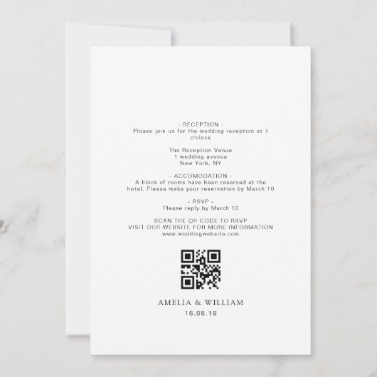 Gewoon houden van simpele alles in één bruiloft Ui Kaart (Achterkant)