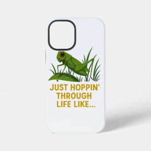 "Gewoon huppelende grappige sprinkhaan kunst" iPhone 12 Mini Hoesje