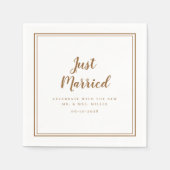 Gewoon huwelijk Mr & Mrs Rustic Brown & White Servet (Voorkant)