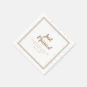 Gewoon huwelijk Mr & Mrs Rustic Brown & White Servet (Hoek)