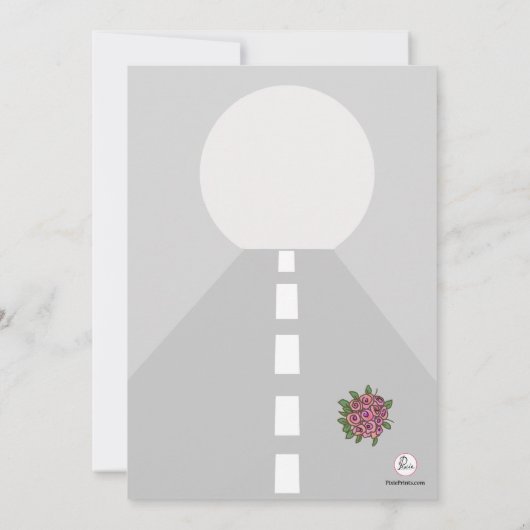 Gewoon huwelijksbericht over Brunch - Grijs Kaart (Achterkant)