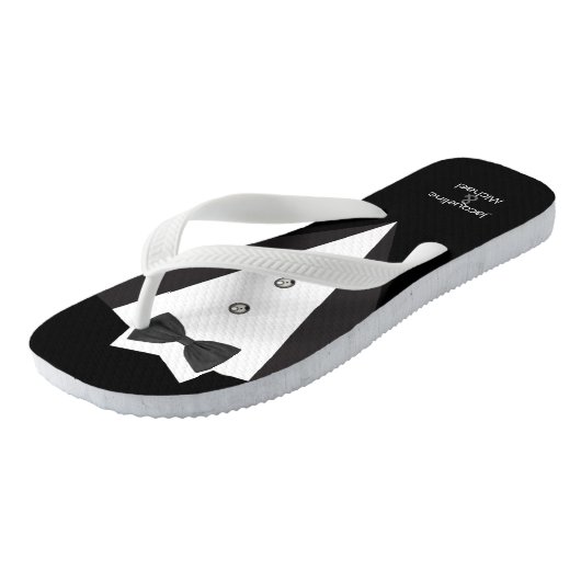 Gewoon huwelijksbruid en bruom teenslippers (Schuin)