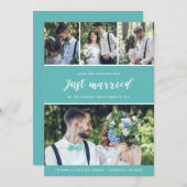 Gewoon huwelijksfoto Collage Wedding Aankondiging (Voorkant / Achterkant)