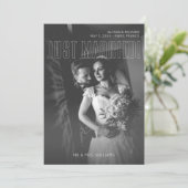 Gewoon huwelijksfoto's in zwart-wit kaart (Staand voorkant)