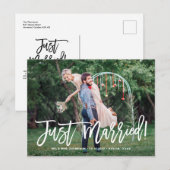 Gewoon huwelijkshuwelijk met handschrift aankondigingskaart (Voorkant / Achterkant)