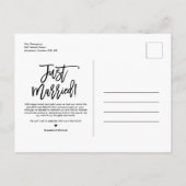 Gewoon huwelijkshuwelijk met handschrift aankondigingskaart (Achterkant)