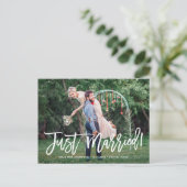 Gewoon huwelijkshuwelijk met handschrift aankondigingskaart (Staand voorkant)