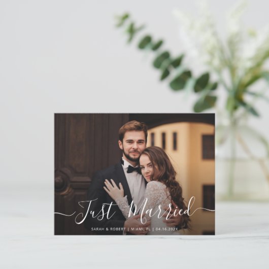 Gewoon huwelijkshuwelijksaankondiging briefkaart (Staand voorkant)