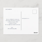 Gewoon huwelijkshuwelijksaankondiging briefkaart (Achterkant)
