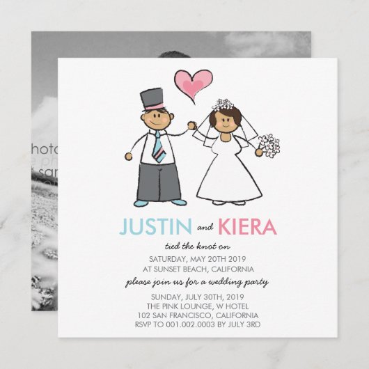 Gewoon huwelijkskoninklijke aankondiging van Carto (Voorkant / Achterkant)