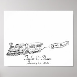 Gewoon huwelijksreis Fingerprint Guestbook Poster