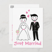 Gewoon huwelijksroze bruine bruidbruidebruidebruid aankondigingskaart (Voorkant / Achterkant)