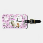 Gewoon huwelijksroze Mr. & Mevrouw Naam Bagagelabel (Voorkant horizontaal)