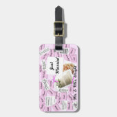 Gewoon huwelijksroze Mr. & Mevrouw Naam Bagagelabel (Voorkant verticaal)