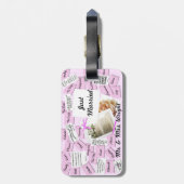 Gewoon huwelijksroze Mr. & Mevrouw Naam Bagagelabel (Achterkant verticaal)