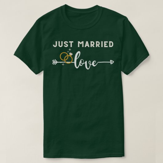Gewoon huwelijksweddenschap met Pas getrouwd Bride T-shirt (Design voorkant)
