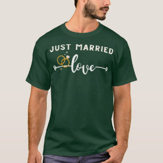 Gewoon huwelijksweddenschap met Pas getrouwd Bride T-shirt
