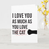 GEWOON I love you Kat Dame Slim Romantisch Grappig Kaart (Gele Bloem)