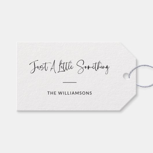 Gewoon iets minimalistisch gepersonaliseerd cadeaulabel (Voorkant (Horizontaal))