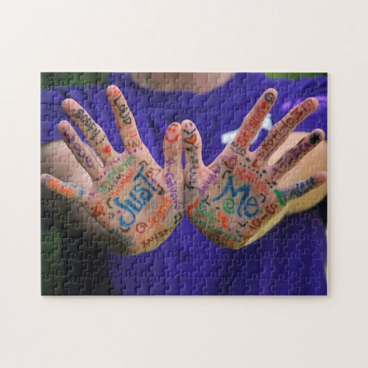 Gewoon ik Creative Handgeschreven Boy Hands Legpuzzel (Horizontaal)