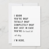 Gewoon in Hoesje Je bent niet oké Ondersteuning Ka Kaart (Voorkant)