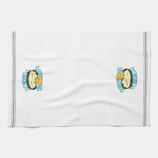 Gewoon in Queso Cute Funny Cheese Pun Theedoek (Horizontaal)