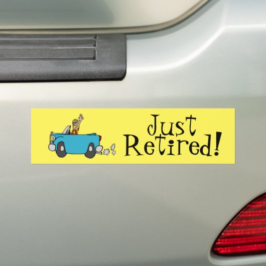 Gewoon in ruste! Happy Retirement Celebration Bumpersticker (Op auto)