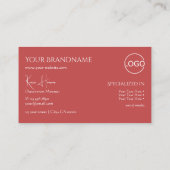 Gewoon Indiaas Rood met monogram Logo en juwelen Visitekaartje (Achterkant)