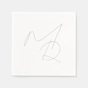 Gewoon Initialen... Eenvoudig dun monogram Servet