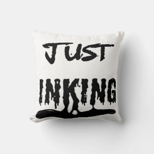 Gewoon Inking Black Ink Typografie Kunstenaar Kussen