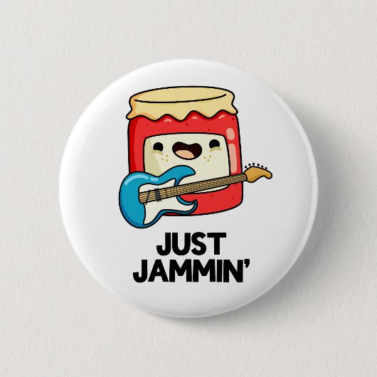 Gewoon Jammin Funny Rocker Jam Pun Ronde Button 5,7 Cm (Voorkant)