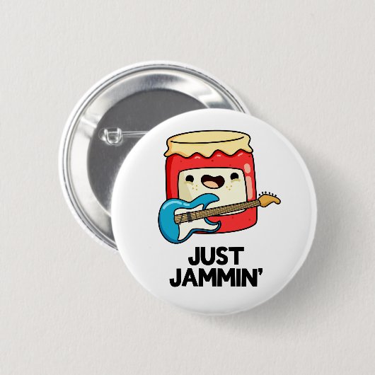 Gewoon Jammin Funny Rocker Jam Pun Ronde Button 5,7 Cm (Voorkant /achterkant)