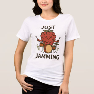 Gewoon Jamming Raspberry Funny Fruit Tuinieren Muz Tri-Blend Shirt