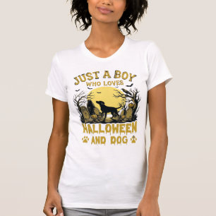 Gewoon Jongen Die Van Halloween Hond Volle Maan Ho T-shirt