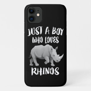 Gewoon jongen die van Rhinos Animal Gift houdt Case-Mate iPhone Case