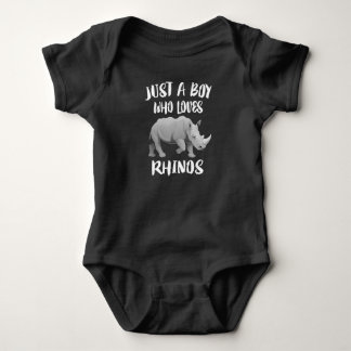 Gewoon jongen die van Rhinos Animal Gift houdt Romper