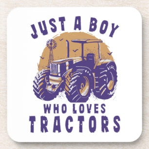 Gewoon Jongen Die Van Tractors Boeren Trucks Houdt Bier Onderzetter