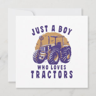 Gewoon Jongen Die Van Tractors Boeren Trucks Houdt Kaart