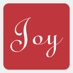 Gewoon JOY script vakantie rood inspirerend label