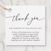 Gewoon kalligrafie Zwart-wit Hartelijk dank Bedankjes Labels (Voorkant)