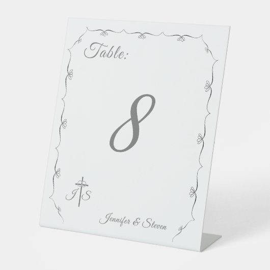 Gewoon Katholiek Trouwtafel nummer voetstuk teken Reclamebord Met Voetstuk (Voorkant)