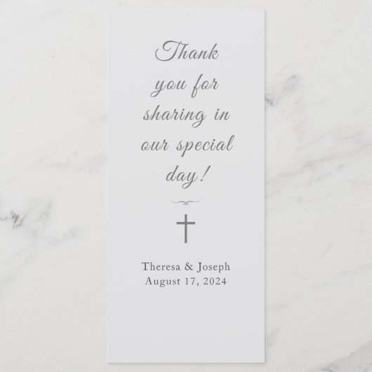 Gewoon katholiek wit bruiloft menu (Achterkant)