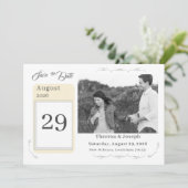 Gewoon katholieke bruiloft save the date (Staand voorkant)