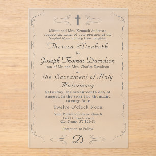 Gewoon katholieke bruiloft uitnodiging