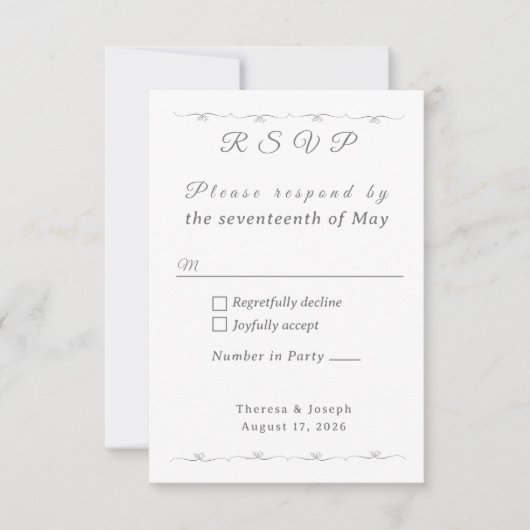 Gewoon katholieke bruiloft wit RSVP kaartje (Voorkant)