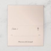 Gewoon katholieke champagne roze plaatskaartje (Buitenkant ongevouwen)