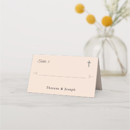 Gewoon katholieke champagne roze plaatskaartje