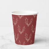 Gewoon kerstCollectie - Holly Papieren Bekers (Achterkant)